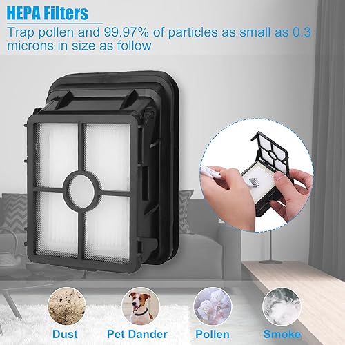 Miniatura 6 de Dhoua Paquete de 8 piezas de repuesto para aspiradora Bissell CrossWave serie 1785 2306 2551, paquete de 4 rollos de cepillo multisuperficie 1868 +