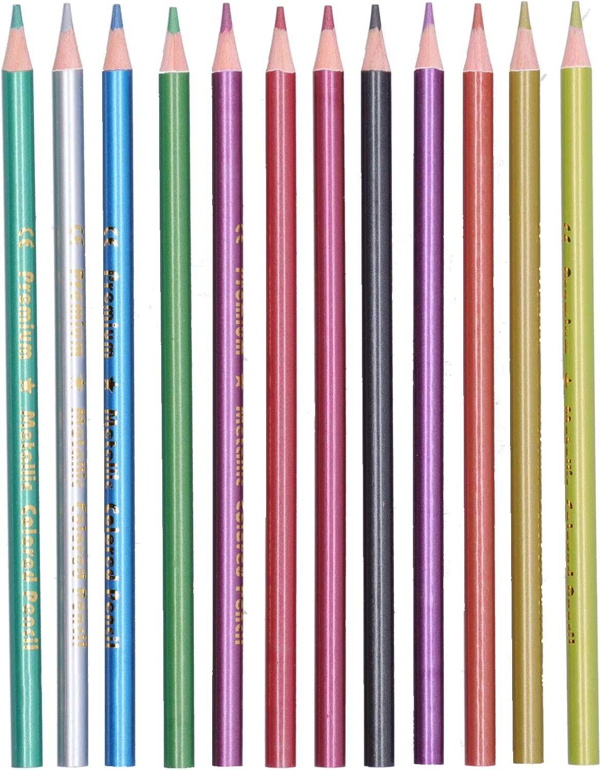 12Pcs Colored Pencil Set, Metallic Fluorescent Professional Coloring Pencil  Art Colored Pencils Sketch Graffiti Painting Supplies for Adults and ...