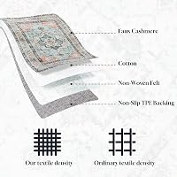 Covor vintage boho CHOSHOME cu model oriental, portocaliu și verde, 80 x 150 cm, lavabil, cu fir scurt, pentru living, sufragerie și bucătărie 3