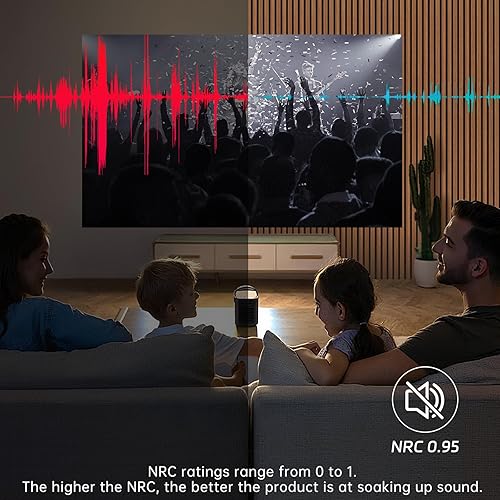 Miniatura 5 de Paquete de 4 paneles de madera de 94.5 x 11 pulgadas para pared, paneles acústicos insonorizados de pared, paneles de pared 3D para decoración de