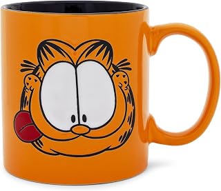 Garfield Tongue Out Wax-Resist Ceramic Mug | Large Coffee Cup For Tea, Cocoa, Beverages | Holds 20 Ounces