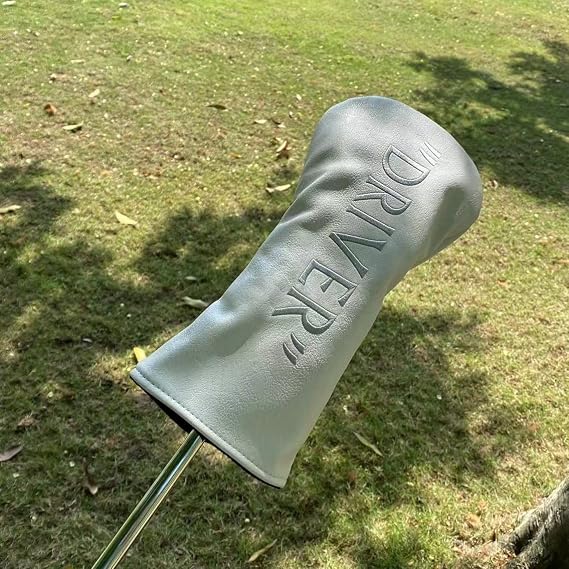 Golf Driver Headcover 3 Wood Head Cover Hybrid Headcovers Set 1 3 H Elegant Embroidery Premium(PU Leather Driver #3 Fairway Wood Hybrid Wood Head Cover Fits for All Brand