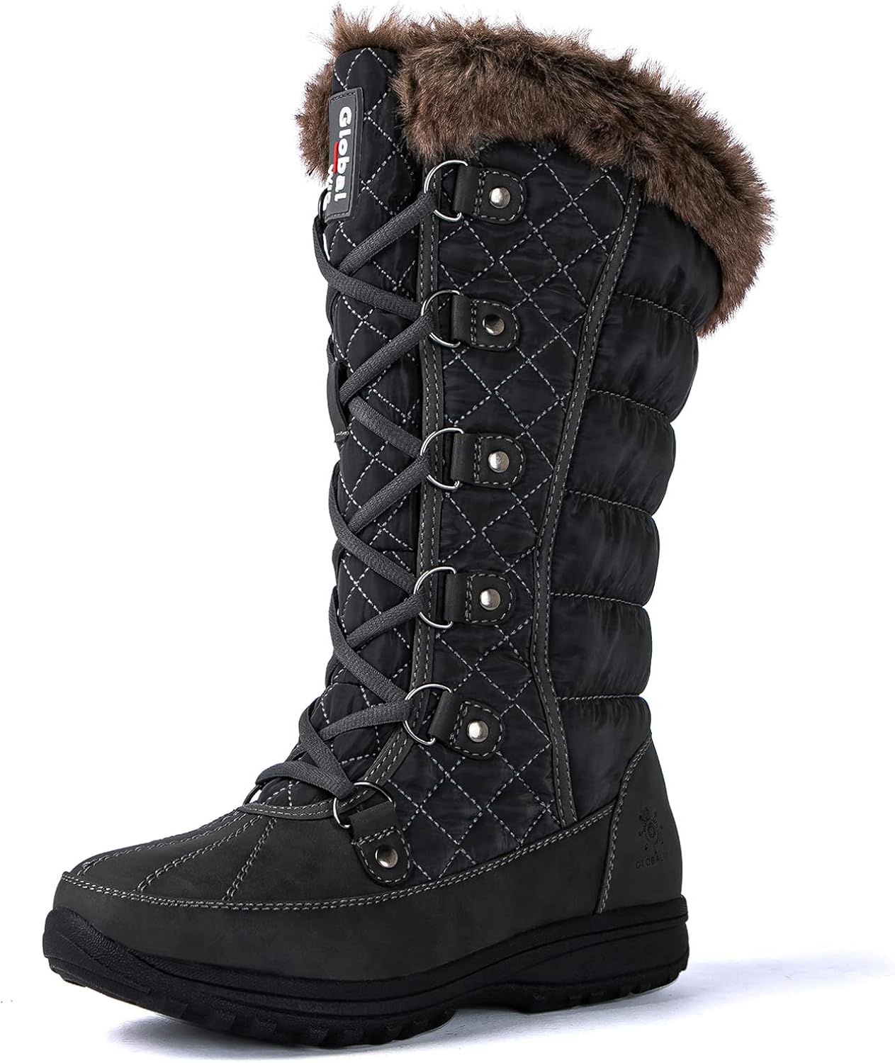  | GLOBALWIN Women's Warm Faux Fur Line Snow Boots Mid Calf Winter Boots | Snow Boots