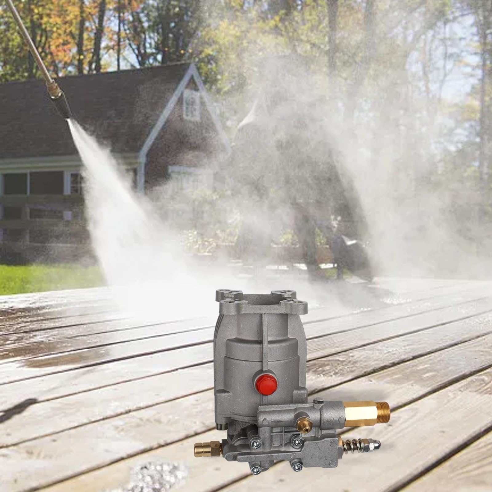 Pompa idropulitrice orizzontale 3400 PSI 2,5 GPM con albero da 3/4", kit pompa di ricambio ad alte prestazioni con valvola di sfiato termico e scarico regolabile,