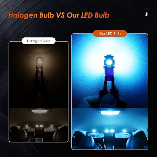 Miniatura 7 de JWCARO Bombilla LED 194, color azul hielo T10 168 2825 W5W 5050-5SMD, bombillas de repuesto para cúpula de automóvil, mapa, puerta de lectura,