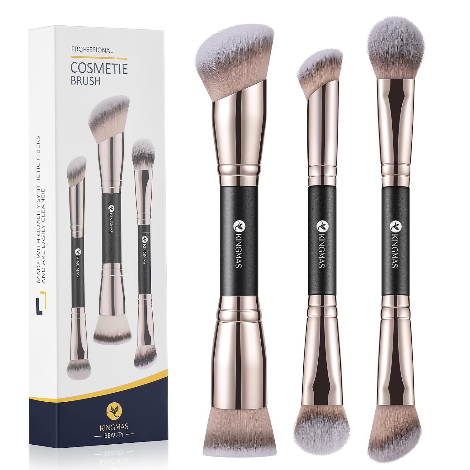 KINGMAS Foundation Concealer Brush Set - Dual-Ended Makeup Brushes