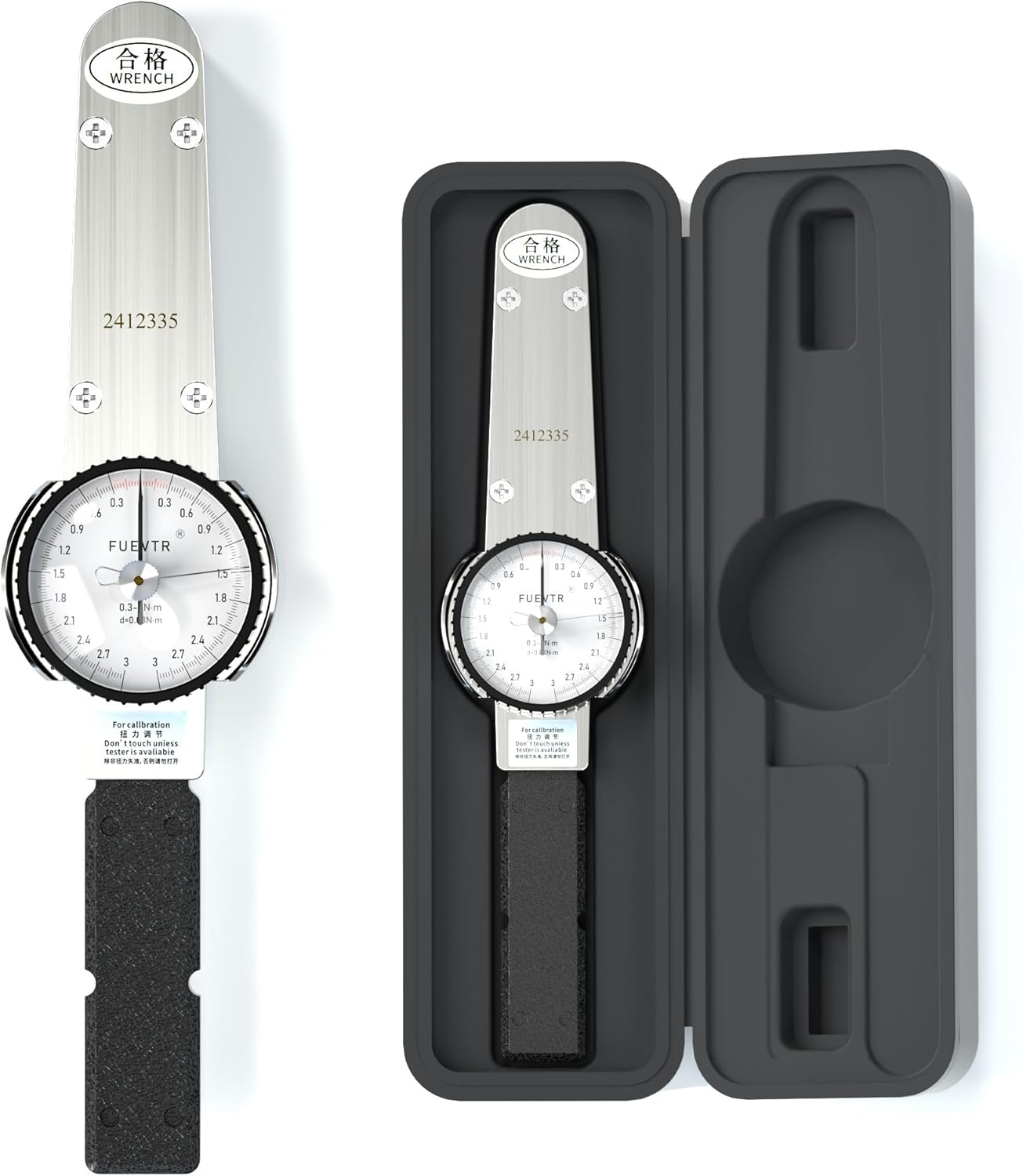 Dial Torque Wrench, 0.3-3 N.m Dial Torque Wrench, 1/4 inch pound Dial Torque Wrench, Precision Torque Meter, Division 0.03 N.m, Accuracy ±3%