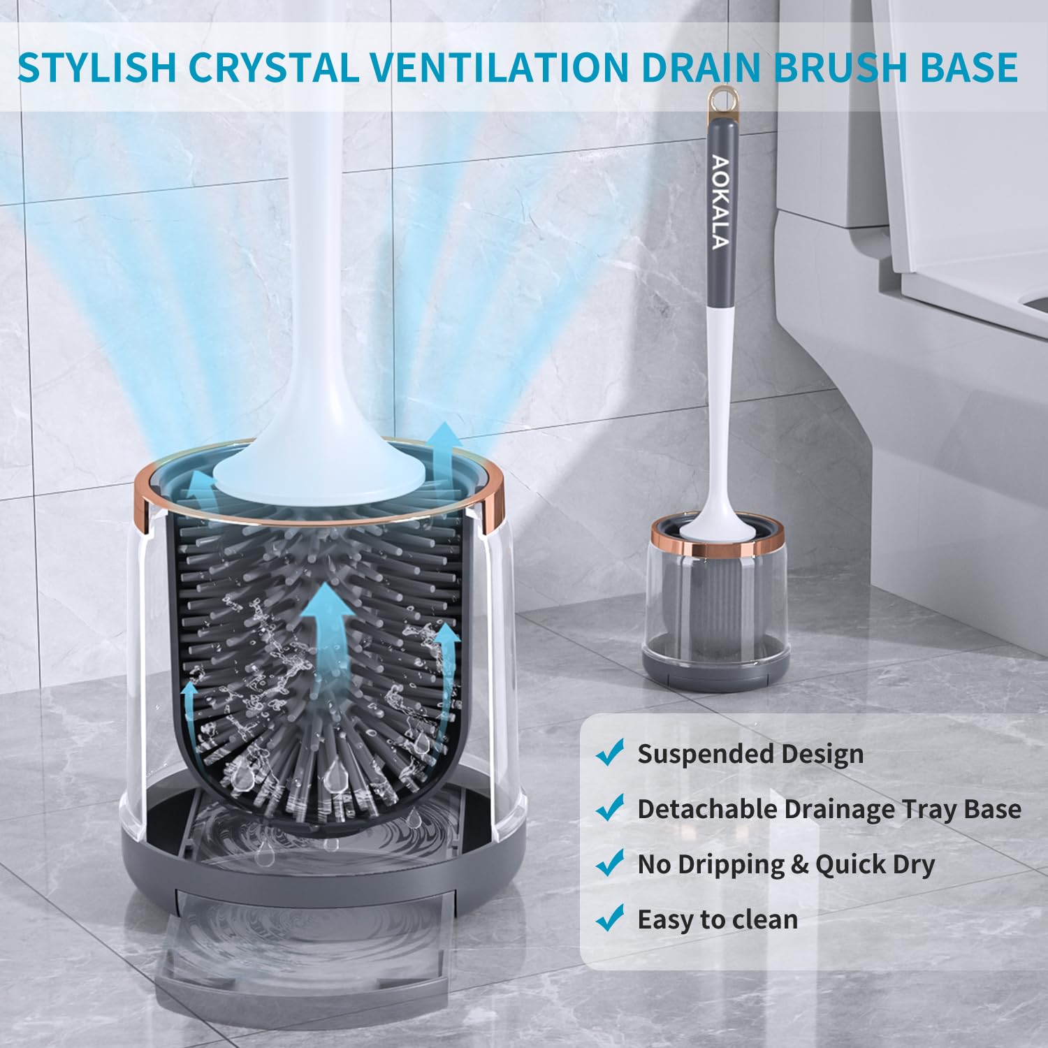 Cute Koala Toilet Brush & Holder Set – Durable Bristles, Ventilated Base, Bathroom Cleaning Tool - View #7