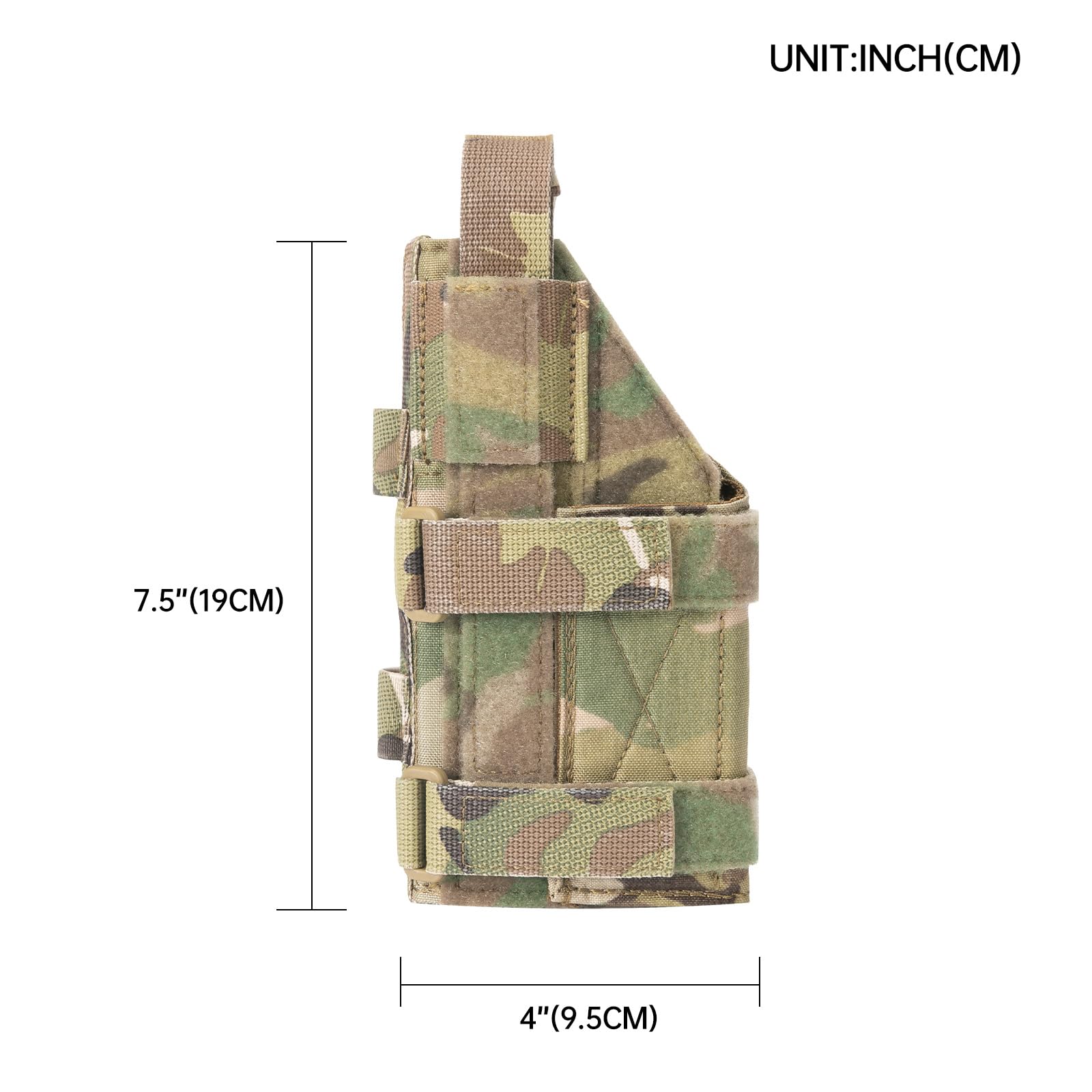 EXCELENTE Elite Spanker Funda táctica para Pistolas de Zurdos para M1911 Glock 17 G18 G19 G26 G34 XD-45acp CZ P-10C Funda Molle(MC)