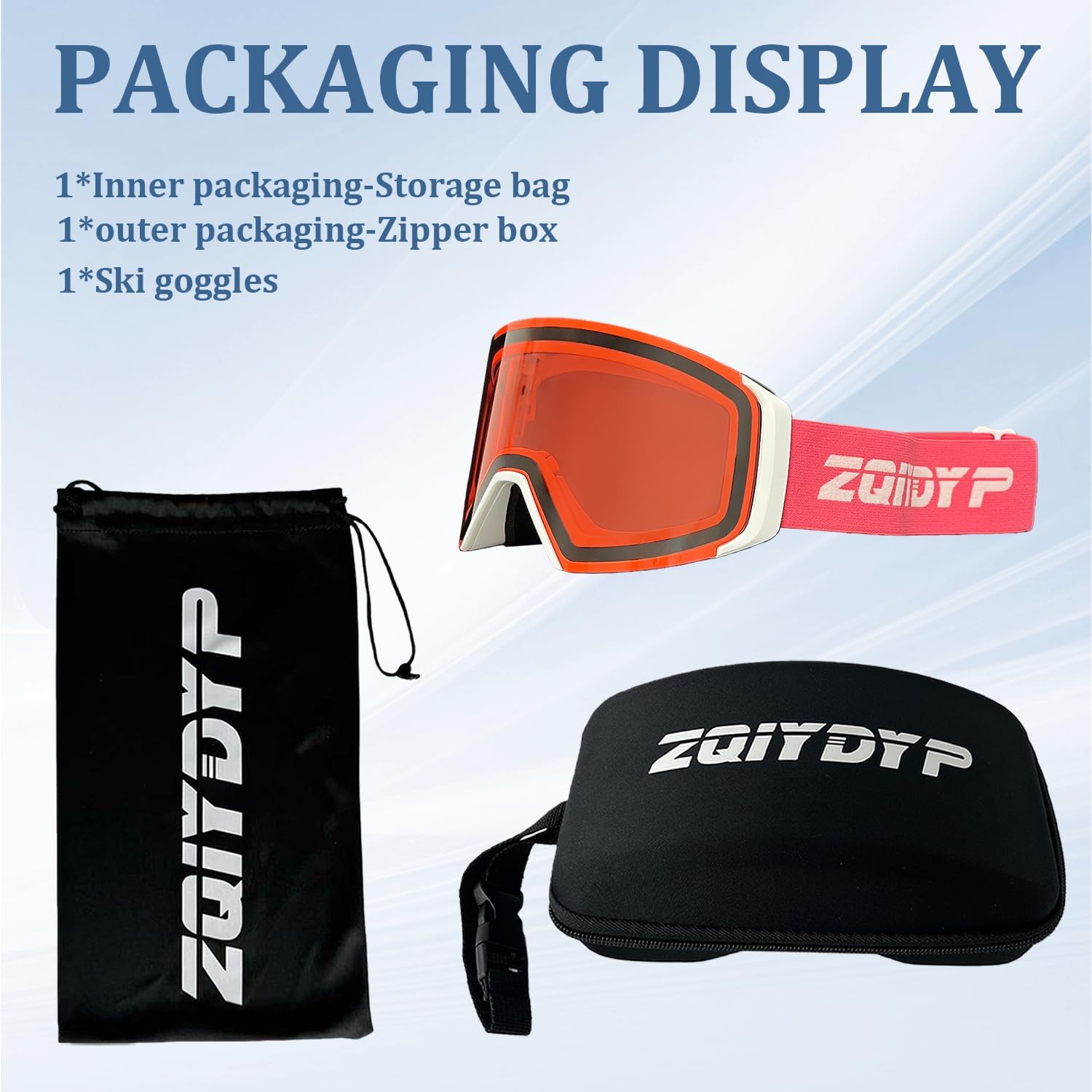 Ski/Snowboard Goggles,Magnetic Interchangeable Lens 100% UV400 Protection Anti Fog OTG Snow Goggles for Men Women