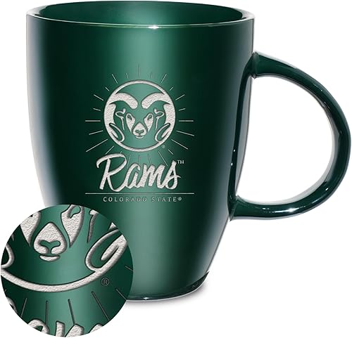 Vista 343 de Rico Industries NCAA - Taza de cerámica con grabado láser, 18 onzas, café y té