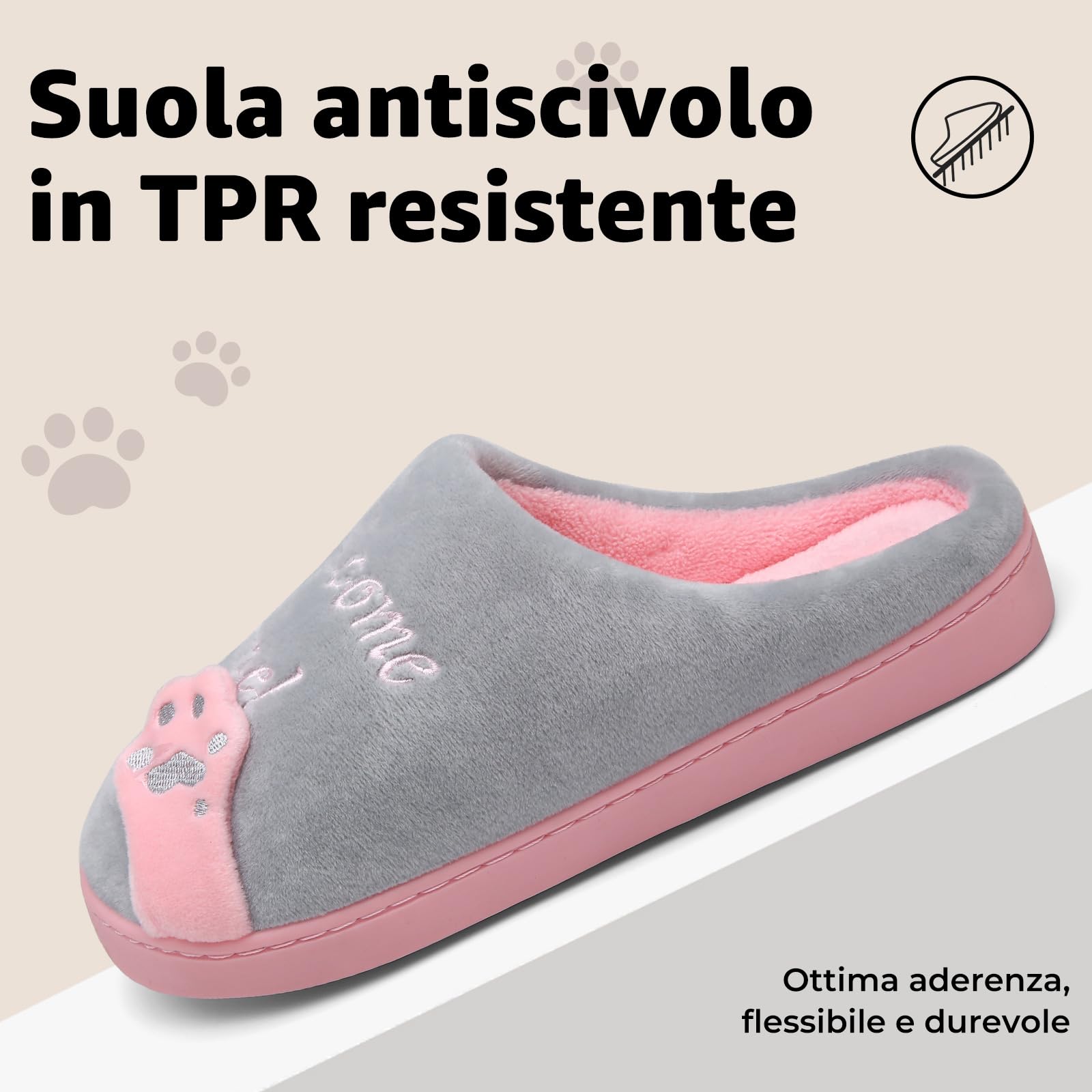Mishansha Ciabatte Donna Invernali Uomo - Calde leggere Morbide Comode e Antiscivolo