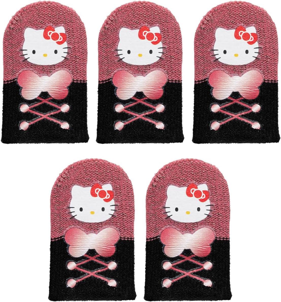 Allone Sanrio Characters Hello Kitty Finger Sack for Games, Pack of 5, 0.9 x 0.1 x 1.6 inches (2.3 x 0.3 x 4 cm), Smartphone Game, Sound Game, Rhythm Game, Package Can Be Used As Storage Pouch,