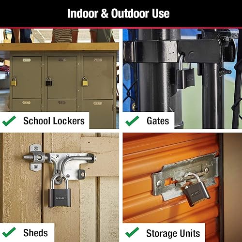 Miniatura 5 de Master Lock Cerradura de combinación establece tu propia cerradura de combinación candado para interiores y exteriores bloqueo de código resistente