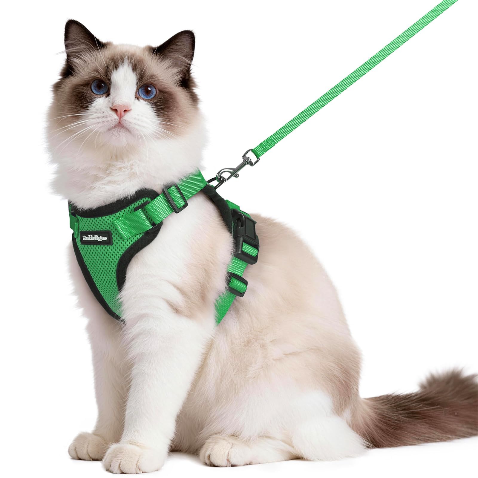 rabbitgoo Cat Harness and Leash Set, Escape Proof Vest, Grass Green