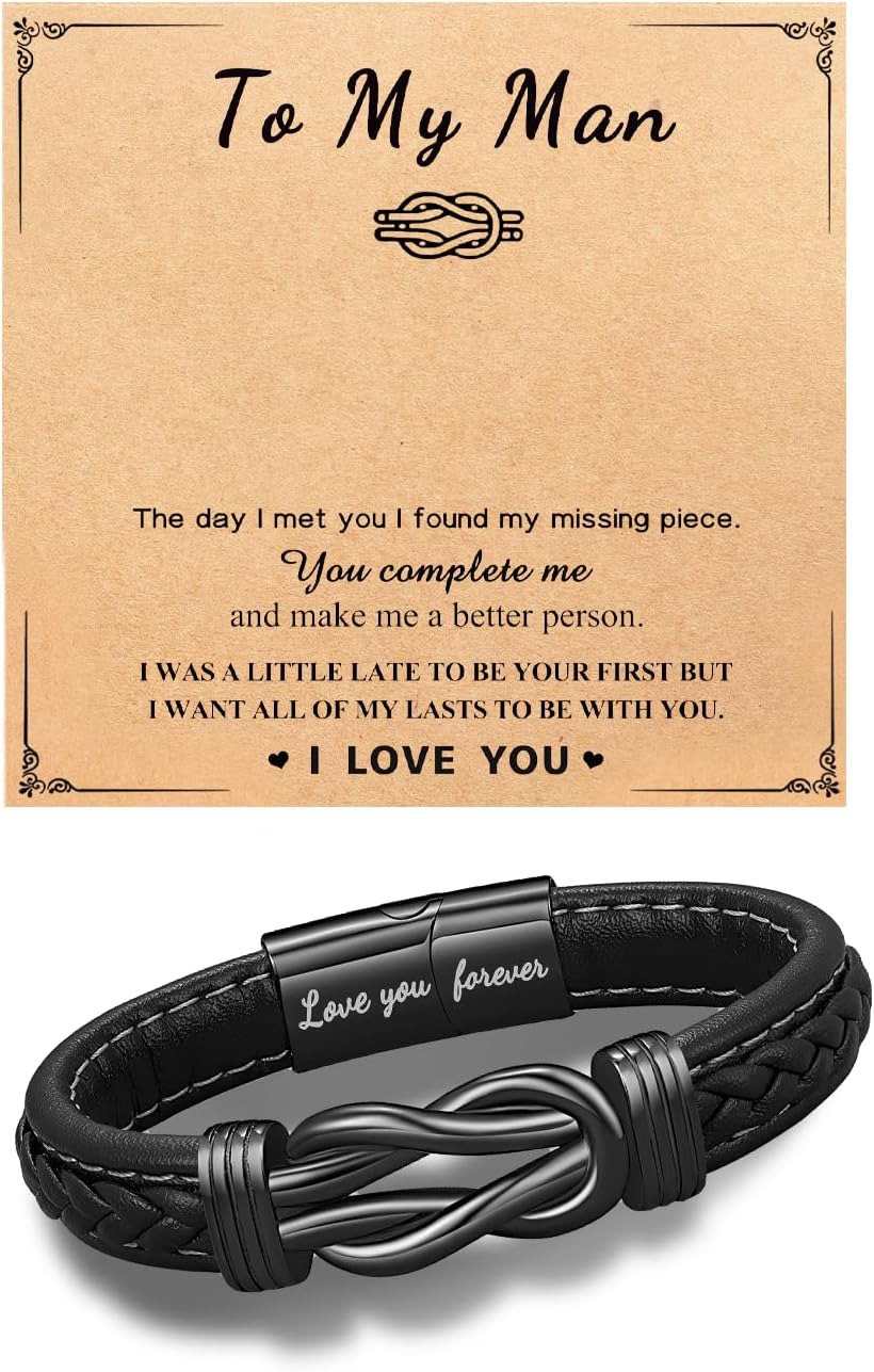 Mens Leather Bracelet To My Bracelet Men Jewelry Mens Gift For Men