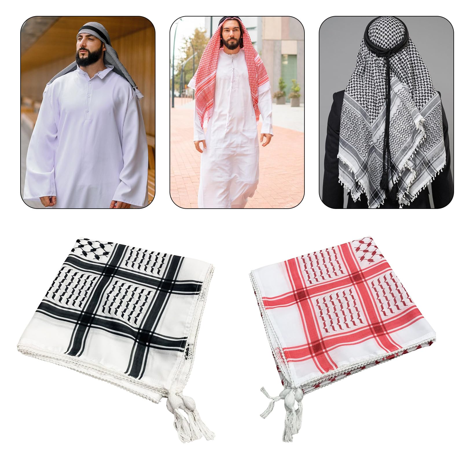 Bufanda grande para hombres y mujeres, multifuncional, unisex, shemagh, versátil para exteriores, uso diario, envoltura Keffiyeh