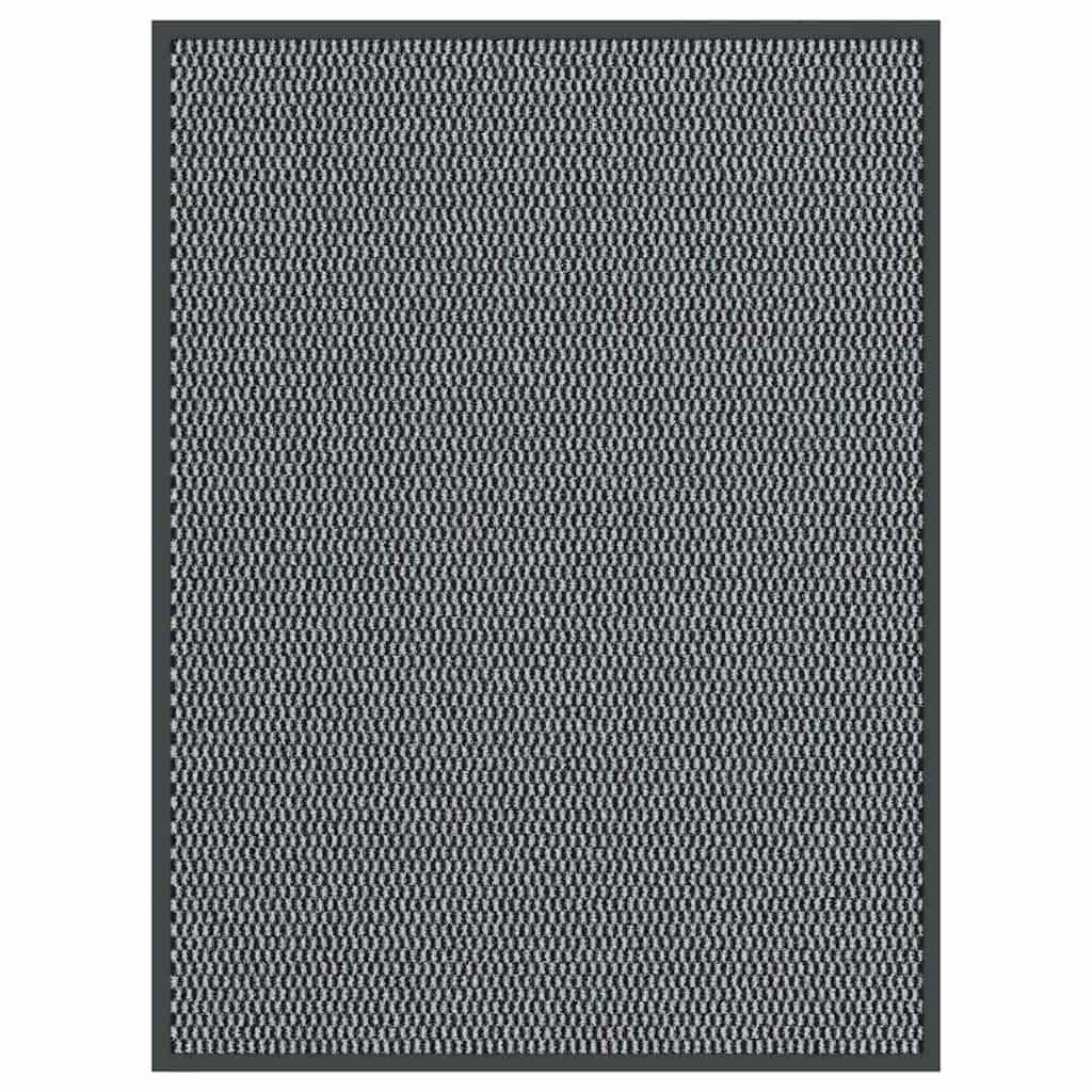 Zerbino antracite, 90 x 120 cm, robusto polipropilene tuftedato, antiscivolo, fondo in PVC, design moderno, per ingresso, corridoio e terrazza coperta