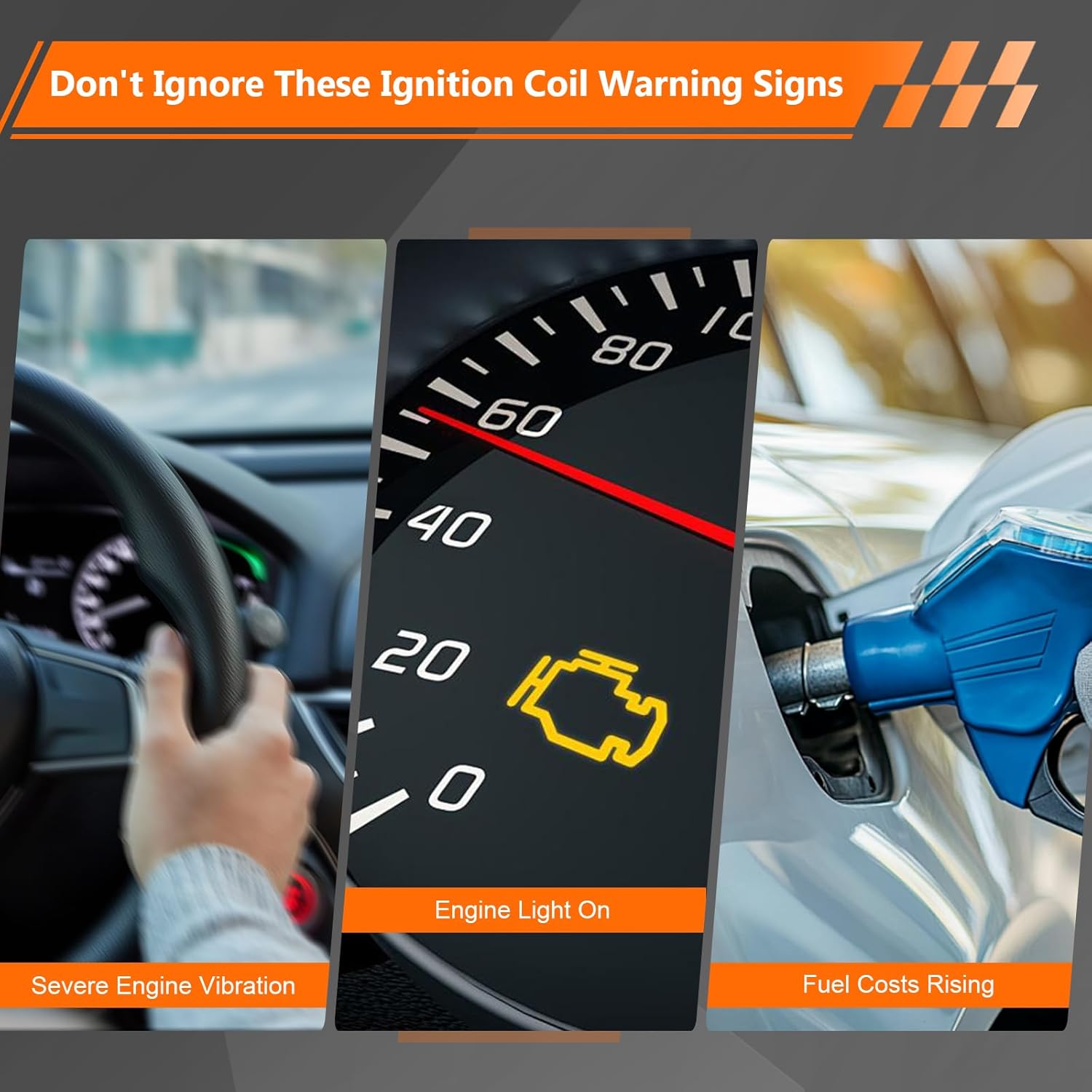 Ignition Coil - 4 Pack Compatible with Ford Escape Focus, Mazda 3 6 Tribute Mercury Mariner 2.0L 2.3L, Engine Coil Replace OE# LF1618100A, 4M5G12A366BC