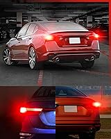 Vista 8 de LASFIT Bombillas LED L2 7440 7443 de luz de freno roja, luces traseras, súper brillantes T20 7441 7444 W21W reemplazo para luces traseras de parada
