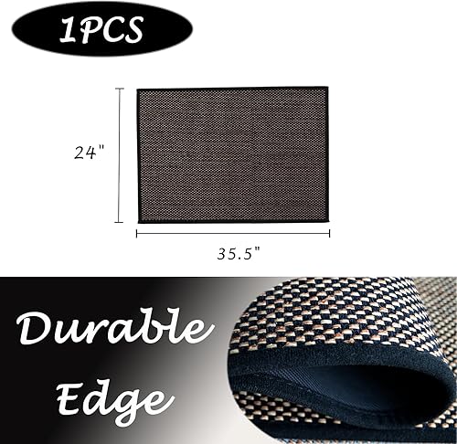 Yancorp Tapetes de cocina para suelo de 17.3 x 29 pulgadas, alfombra de cocina de yute, color gris, lavable, antideslizante, tapetes de cocina