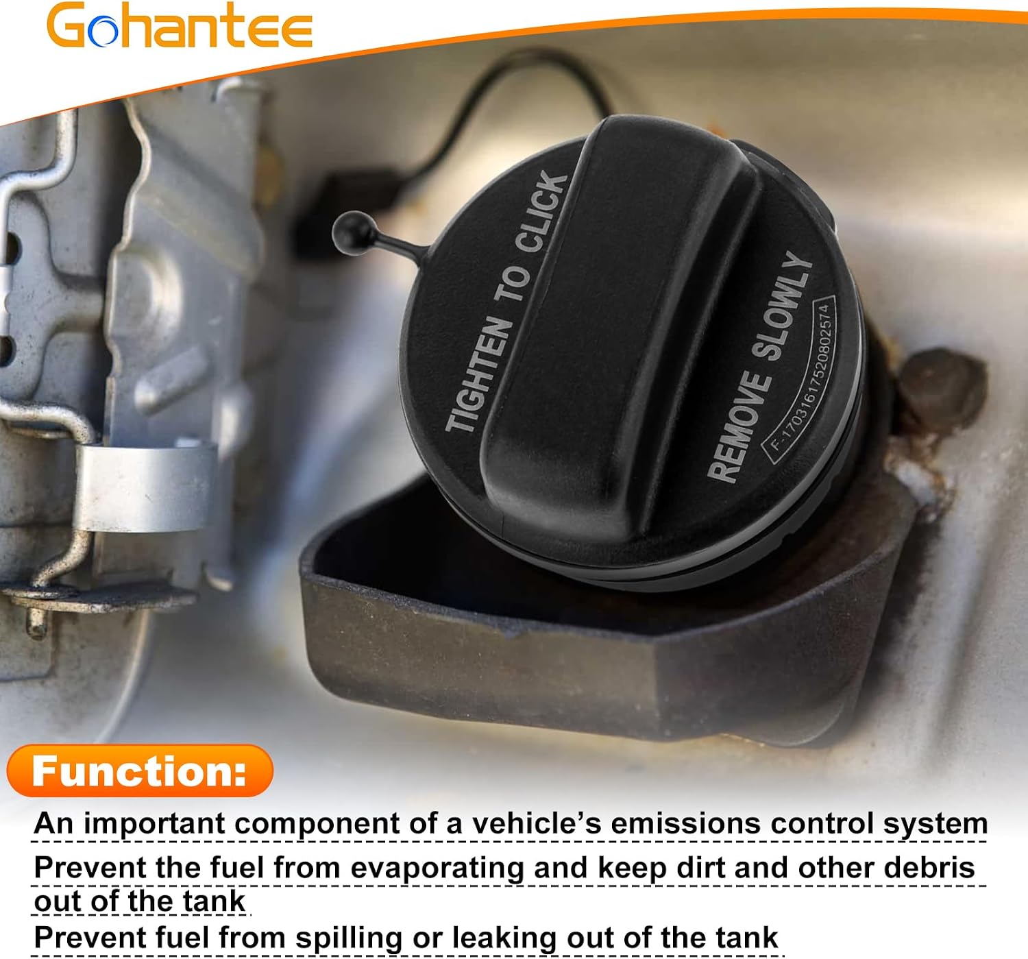 gohantee Gas Cap, Fuel Tank Cap Assembly 17670-SHJ-A31 Compatible with Honda Accord, CR-V, CR-Z, Element, Odyssey, Pilot, Ridgeline, S2000, Acura MDX RSX TL TSX Fuel Tank Sealing Inner Cover