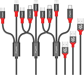 USB Cable, 1FT+3.3FT+6.6FT 3Pack Upgrade Charger&Data Sync Cable 3 in 1 Multiple with USB Type C Cable Compatible with Galaxy S10 S9 S8 Plus Note 10 9 8,Moto Z,LG V40 V30 V20 G6 G5,OnePlus 5 3T,Google Pixel,Micro Cable for HTC,Xbox,PS4,Nexus,MP3,Android(1FT+3.3FT+6.6FT)
