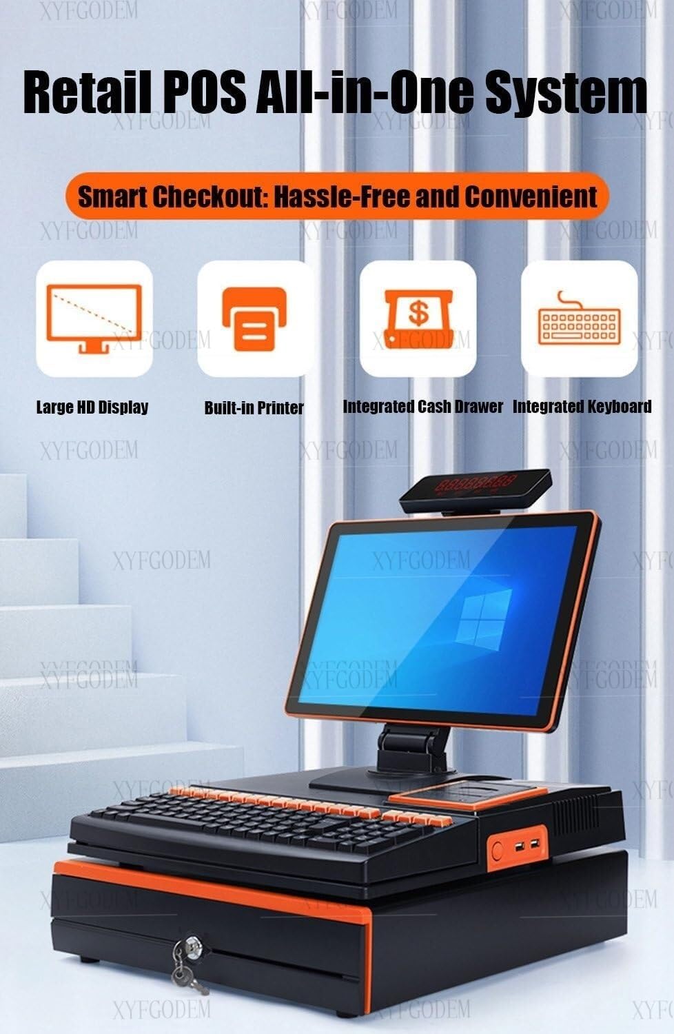 Caja Registradora Electrónica Todo en Uno con Pantalla Táctil de 15.6 Pulgadas - Sistema POS Inteligente para Comercio y Retail