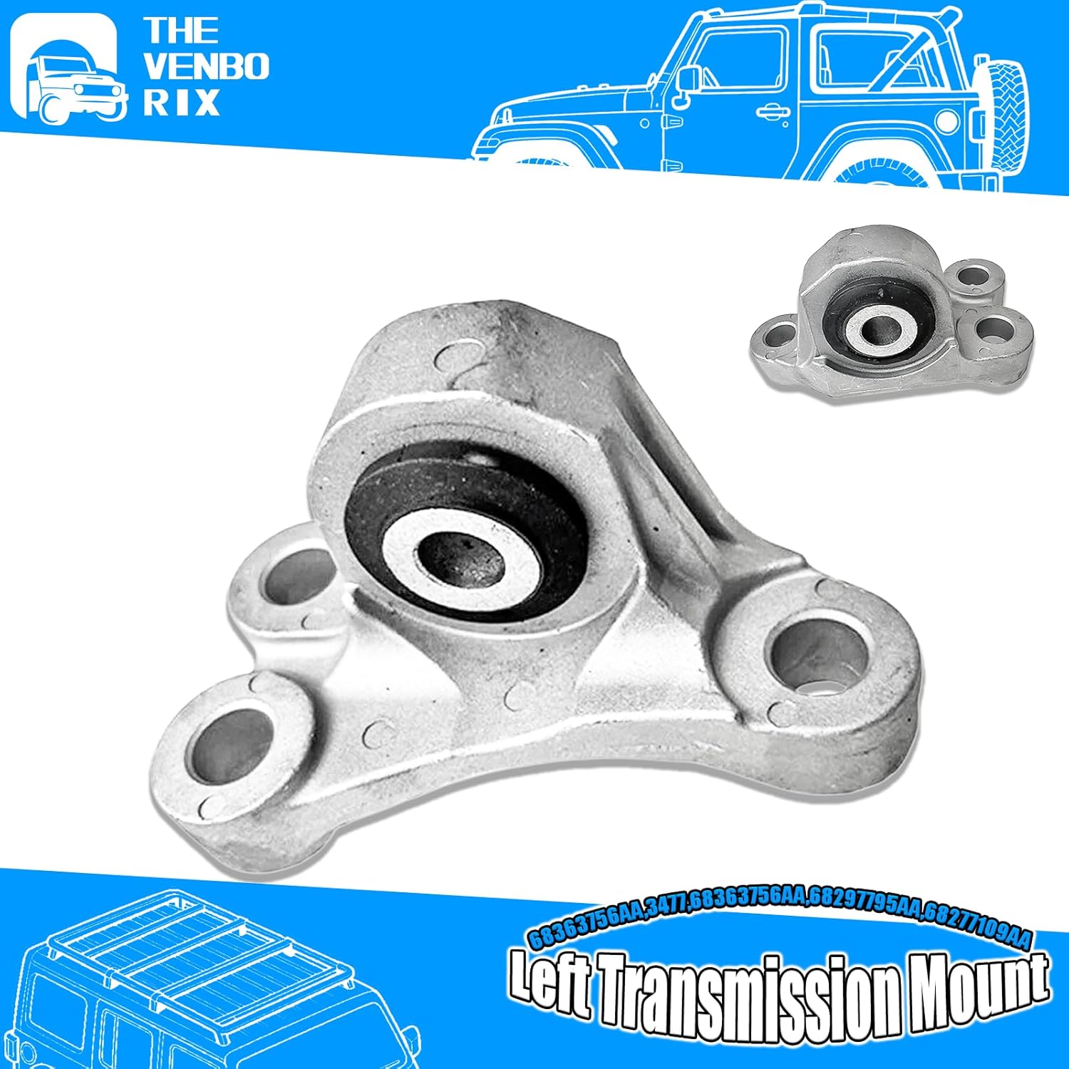 Venborix 4PCS Engine and Transmisson Mount Fit for Jeep Renegade, Fiat 500X 2016-2018,A5862,68253029AA,A5898,68363755AA,A3477,68363756AA,A20116,68363996 Venborix