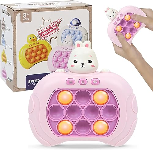 Juego de burbujas de empuje rápido, juguetes para ansiedad con luz, controlador de juego de mano con 4 modos de empuje, rompecabezas, máquina de