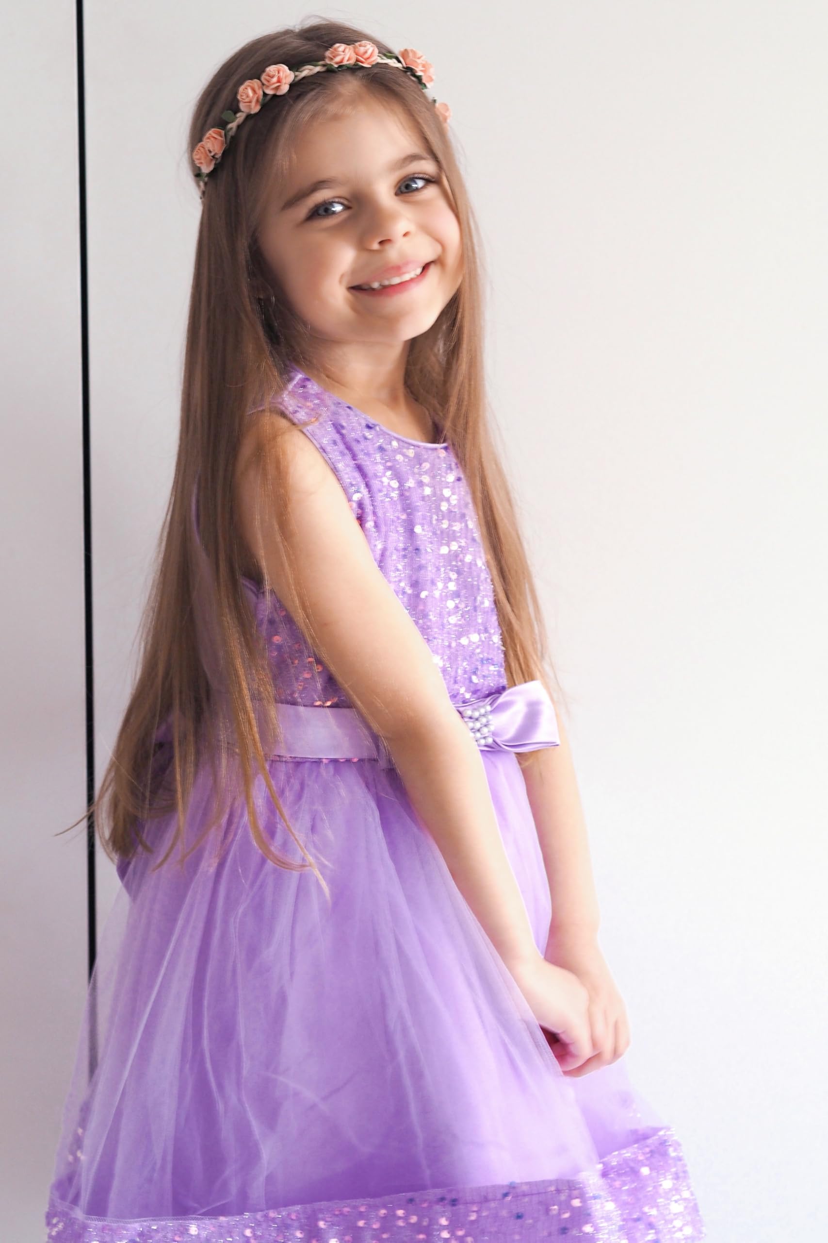 Miipat Vestidos Bebés Niña de Tul con Lentejuelas Sin Mangas Vestido de Princesa de Fiesta para Niñas Pequeñas Formal de Niñas para Cumpleaños Bodas Ropa