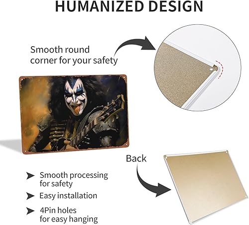 Miniatura 4 de Póster de Gene Simmons of Kiss, letrero de hojalata para cafetería, bar, hogar, decoración de pared, retro, de metal, 8 x 12 pulgadas