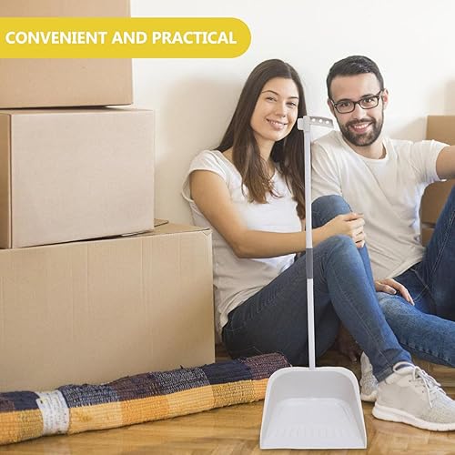 Miniatura 2 de 1 juego de recogedor de escoba con mango vertical recogedor kit de limpieza de baño, kit de recogedor de mango largo, recogedor de polvo de mango