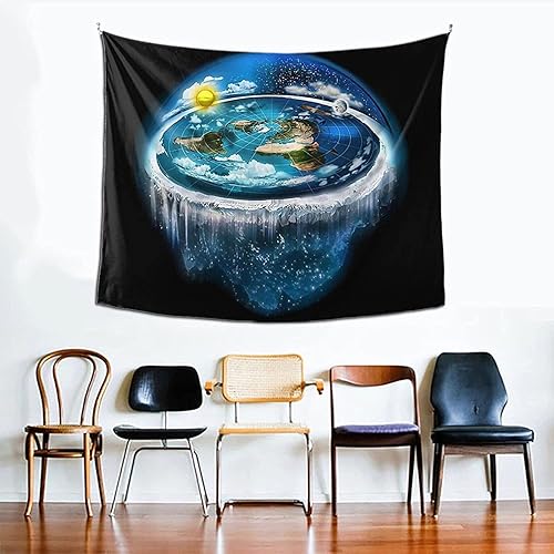 Miniatura 2 de AnnyMart Flat Earth & Dome Art Boutique - Tapiz decorativo de pared para decoración del hogar, 60 x 51 pulgadas