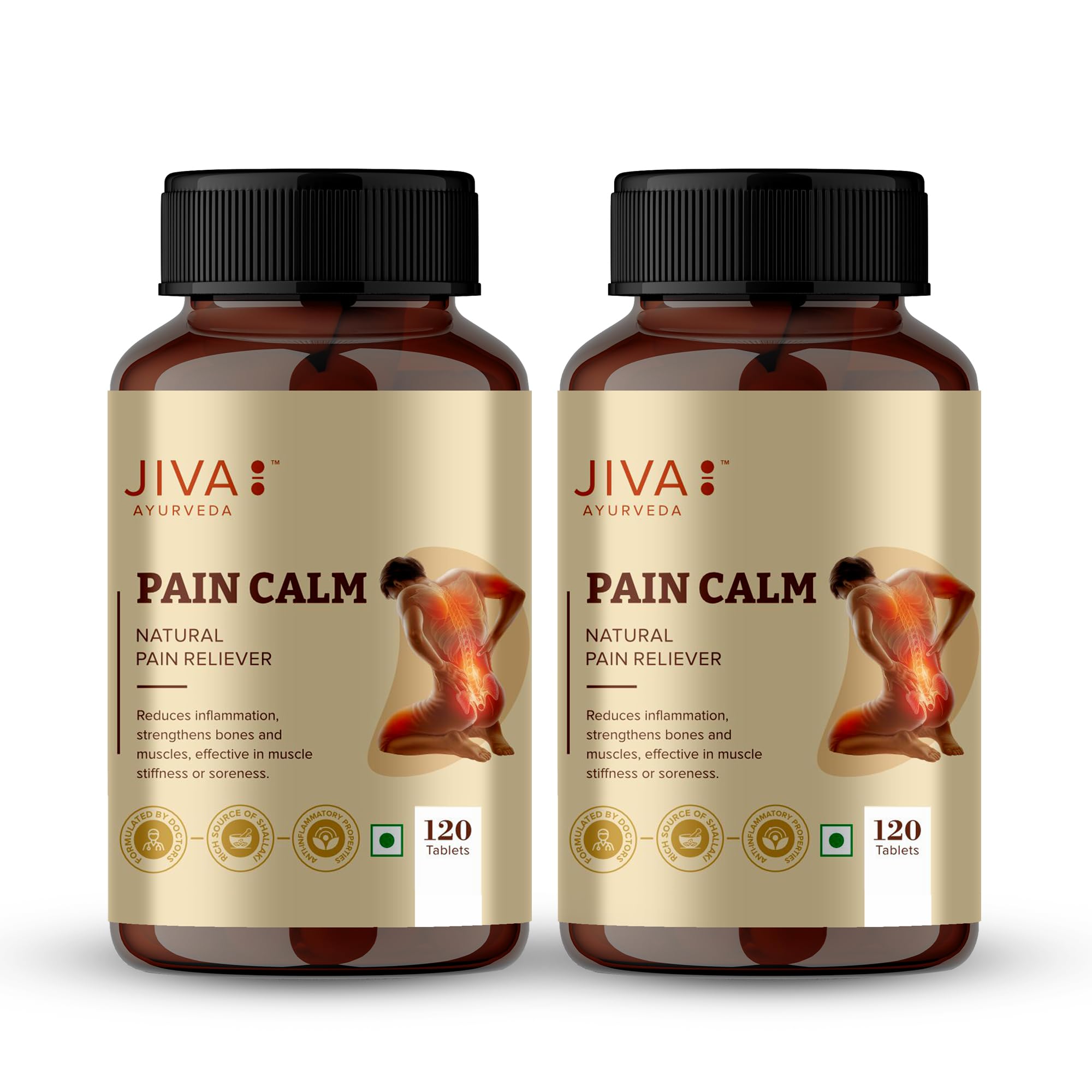 Jiva Pain Calm Tablet 500mg 240 Tablet Natural Pain Reliever - 120 Tablet (Pack of 2)-image-15