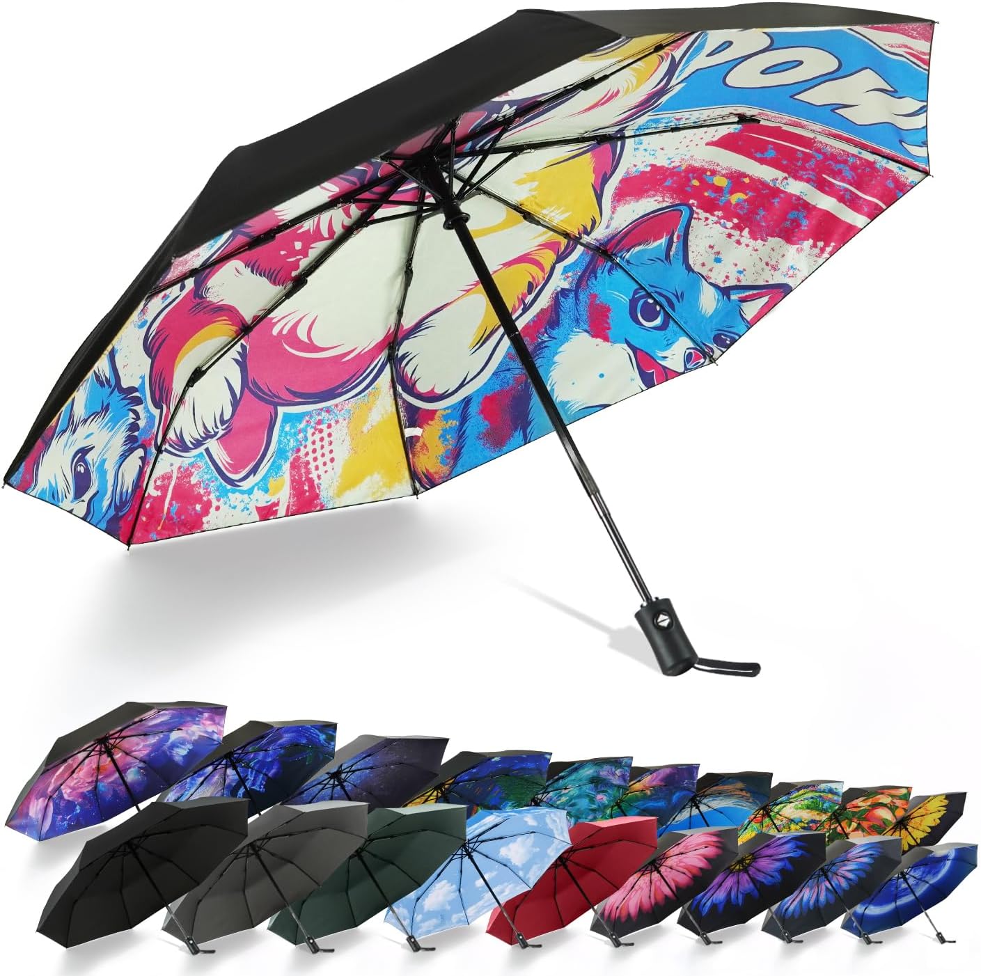 SY COMPACT Travel Umbrella Windproof Automatic Umbrellas Small Compact UV Sun Protection Factory Outlet Umbrella