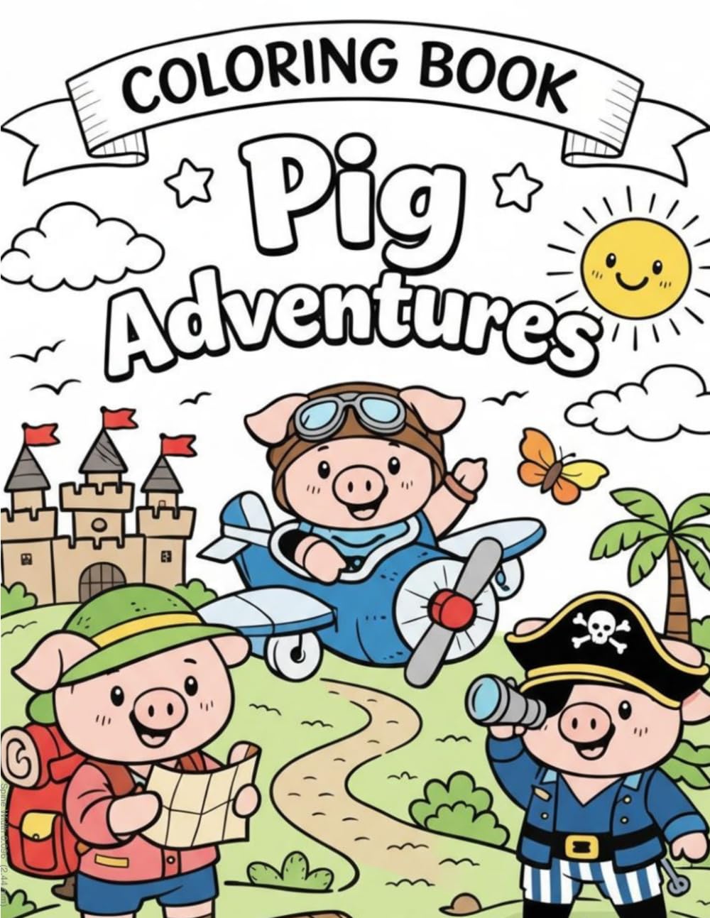 Pig Adventures Coloring Book: Fun & Easy Coloring Pages to Learn Good Habits for Kids Ages 3–8