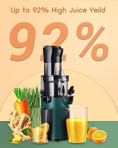 Miniatura 4 de Exprimidor compacto de prensa en frío, exprimidor de masticación lenta, 3.1 pulgadas de ancho para frutas y verduras, fácil de limpiar con cepillo