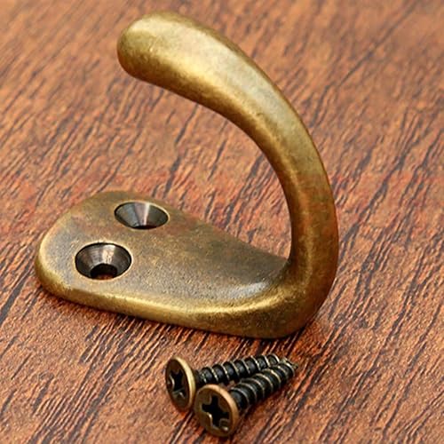 RZDEAL 3PCS Antique Brass Coat and Hat Hook Brass Classico