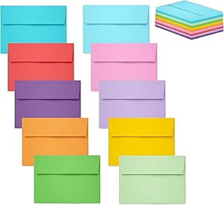 50 pack 4x6 envelopes,4x6 colored envelopes for invitations, postcard, W...
