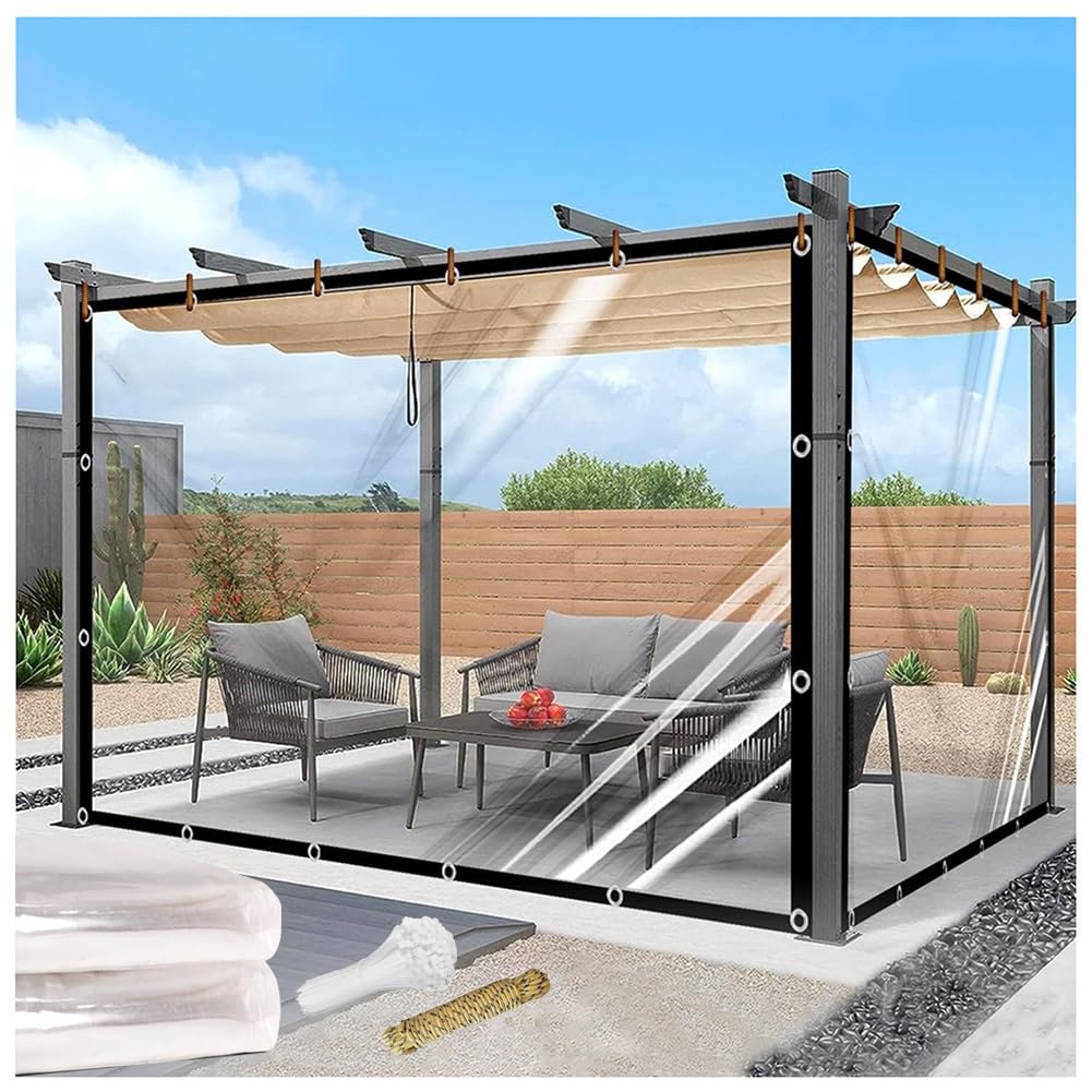 Clear Tarp Heavy Duty Waterproof for Winter Garden Patio Enclosure Chicken Coop(4x10ft(1.2x3m))
