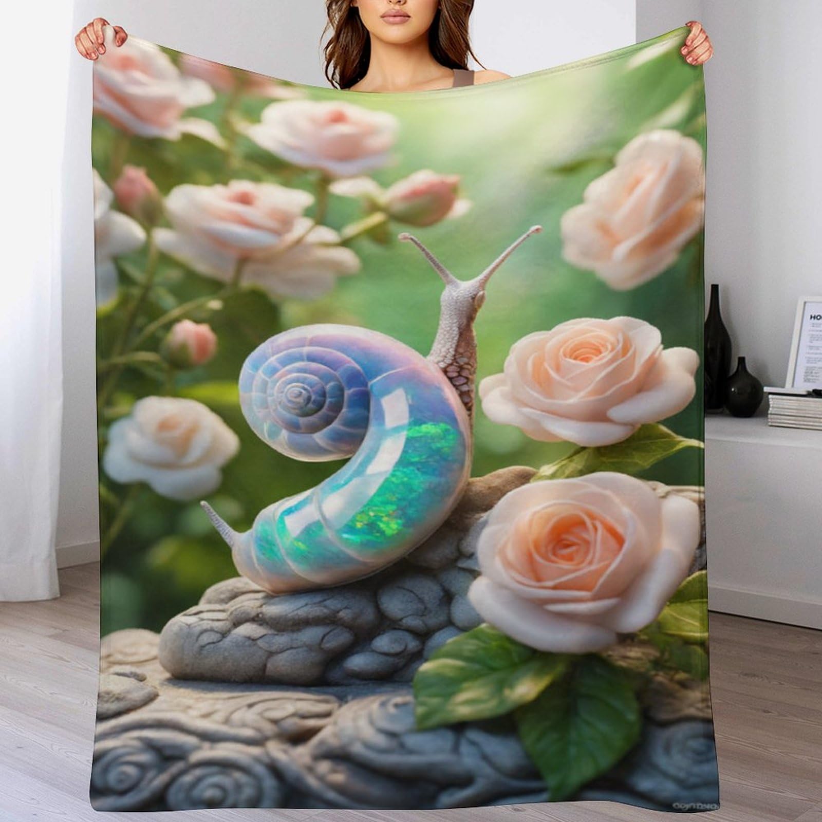 Couverture polaire flannel escargot mignon | Tapis douillet chaud à jet 130×180cm