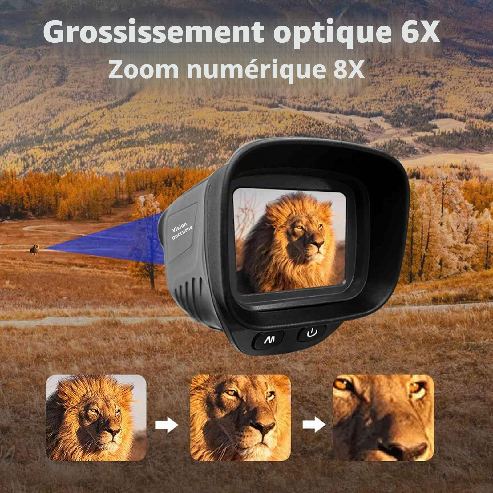 Monoculaire de Vision Nocturne,40 MP 2,5K Télescope Infrarouge,984 Pieds Support de Distance de Vision Nocturne,Enregistrement Photo et Vidéo,Zoom Numérique 8X,pour Camping en Plein Air