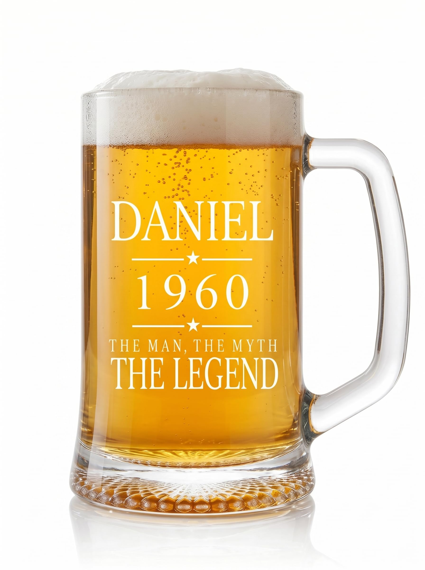 Personalised The Man The Myth The Legend Birthday Beer Tankard Glass