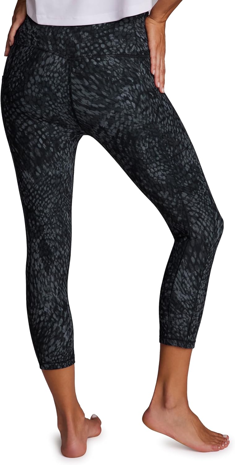 RBX Active Women's Capri Leggings with Pockets, Quick Drying Squat Proof Cropped Workout Tights with High Waistband
