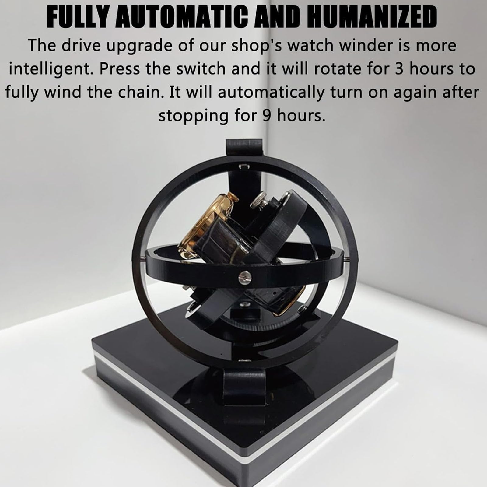 Automatischer Uhrenbeweger für eine Uhr, Uhrwerkhalter, Handgelenkumfang einstellbar, Timer-Abschaltung, Drehvorrichtung für Automatikuhren, für mechanische Uhren
