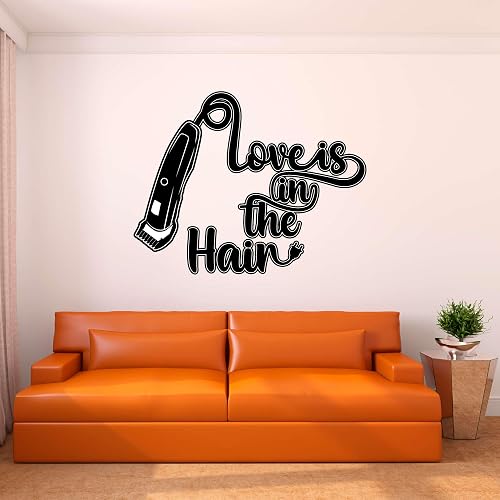 Wall Decal Love is in The Hair Cute Girly Wall Sticker Cute Vintage Electric Hai