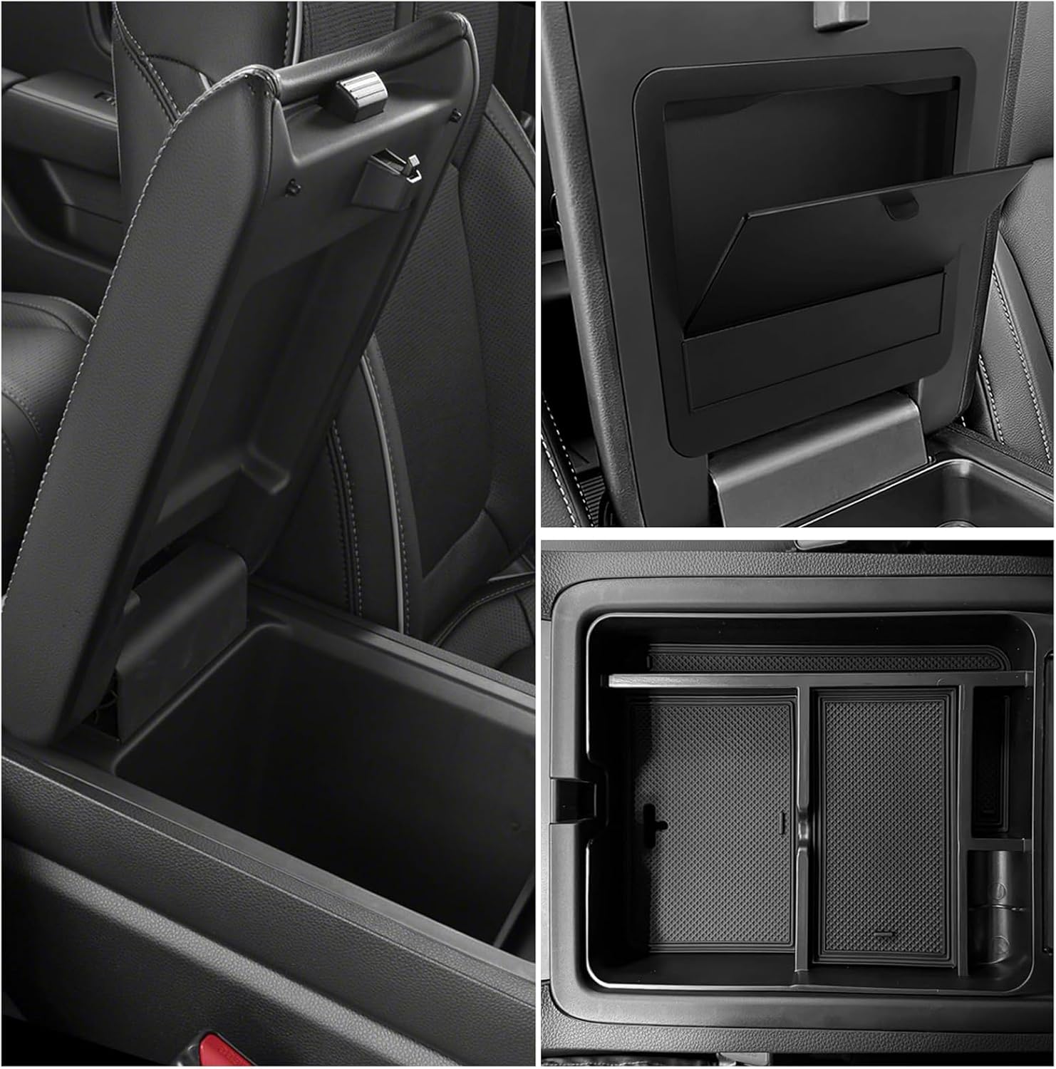 YOJOJOCO 3PCS Center Console Organizer Compatible with Honda 2023-2025 2026 Pilot ＆ 2024 2025 Ridgeline ＆ 2024-2026 Passport Accessories Center Console Dividers Organizer Hidden Storage Box