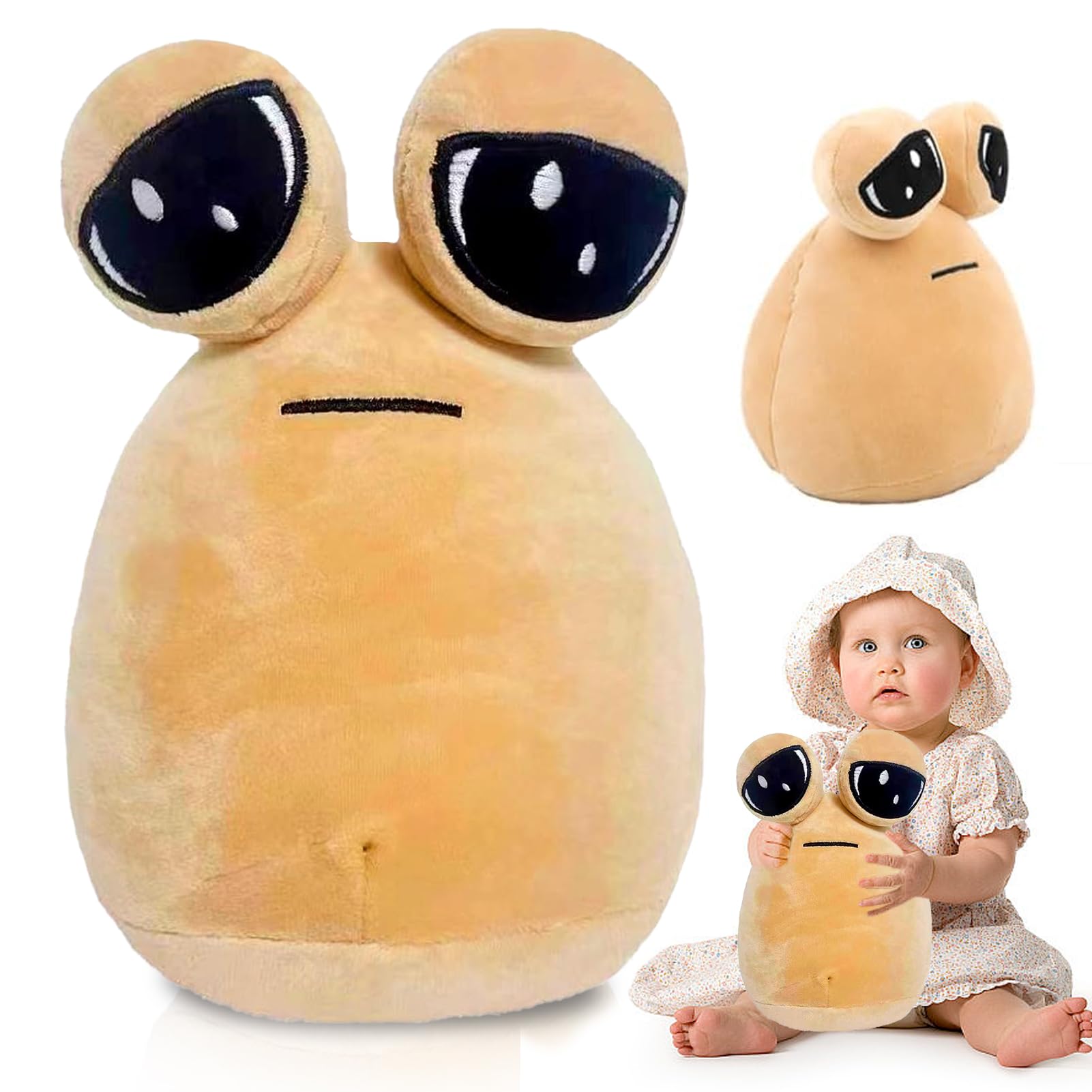 ZWXSTAR Alien Pou Juguete de Peluche, 22cm Pou Peluche Animal Pou Doll, My Pet Alien Pou Plushies, Muñeco de Peluche de Alien Pou, Kawaii Alien Pou Peluche Regalos para Niñas Niños