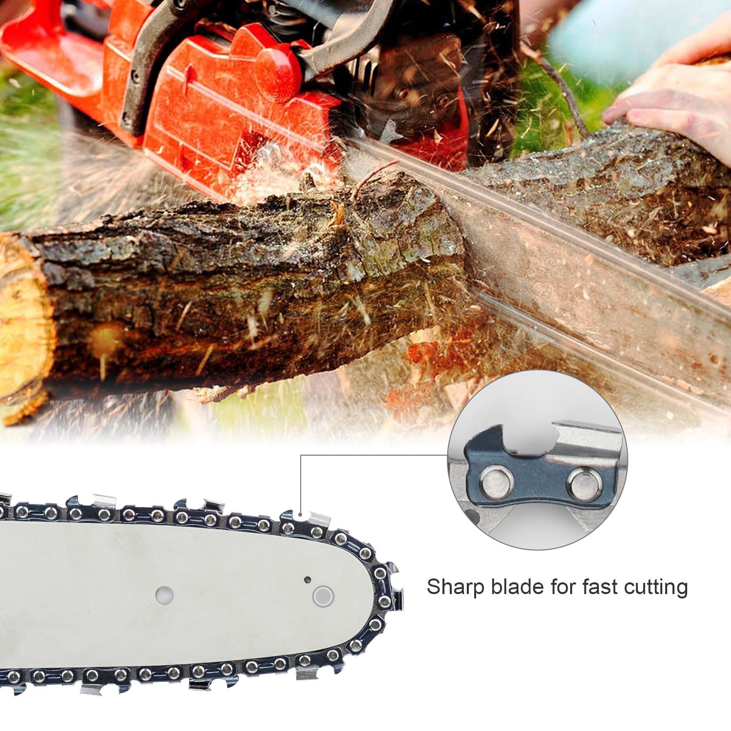 4 Stück Sägekette + Schwert 35cm(14") 3/8"LP 52 Treibglieder 1.1mm Profi Kette Passend für Diverse Motorsäge Kettensäge, Kompatibel mit Oregon, Bosch, Dolmar, Homelite, Echo, Makita usw.